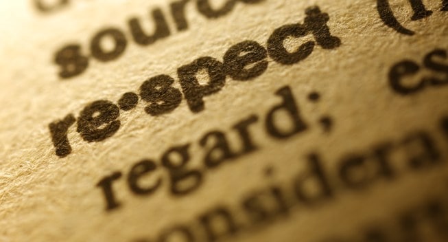 Selective focus on the word " Respect  "ï¼?shot with very shallow depth of field.