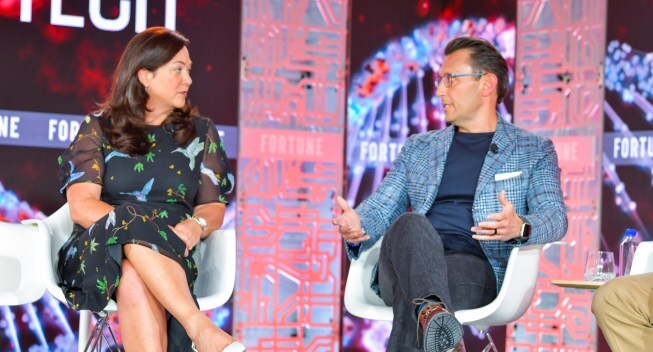 047
Fortune Brainstorm Tech 2019
TUESDAY, JULY 16, 2019
Aspen, CO

4:10 PM
LEADING IN A TIME OF CHANGE
Two business software companies find themselves at key moments in their trajectories. Hear how the CEOs navigate.
Sasan Goodarzi, CEO, Intuit
Jennifer Tejada, CEO, PagerDuty
Moderator: Alan Murray, CEO, FORTUNE

Photograph by Stuart Isett for Fortune Magazine