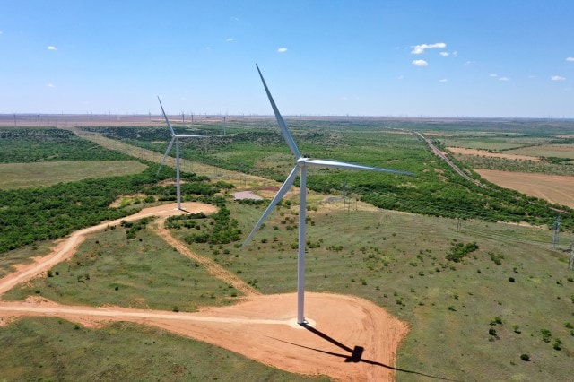 Mesquite Star wind farm in Fischer County, Texas. Image courtesy of Clearway Energy Group