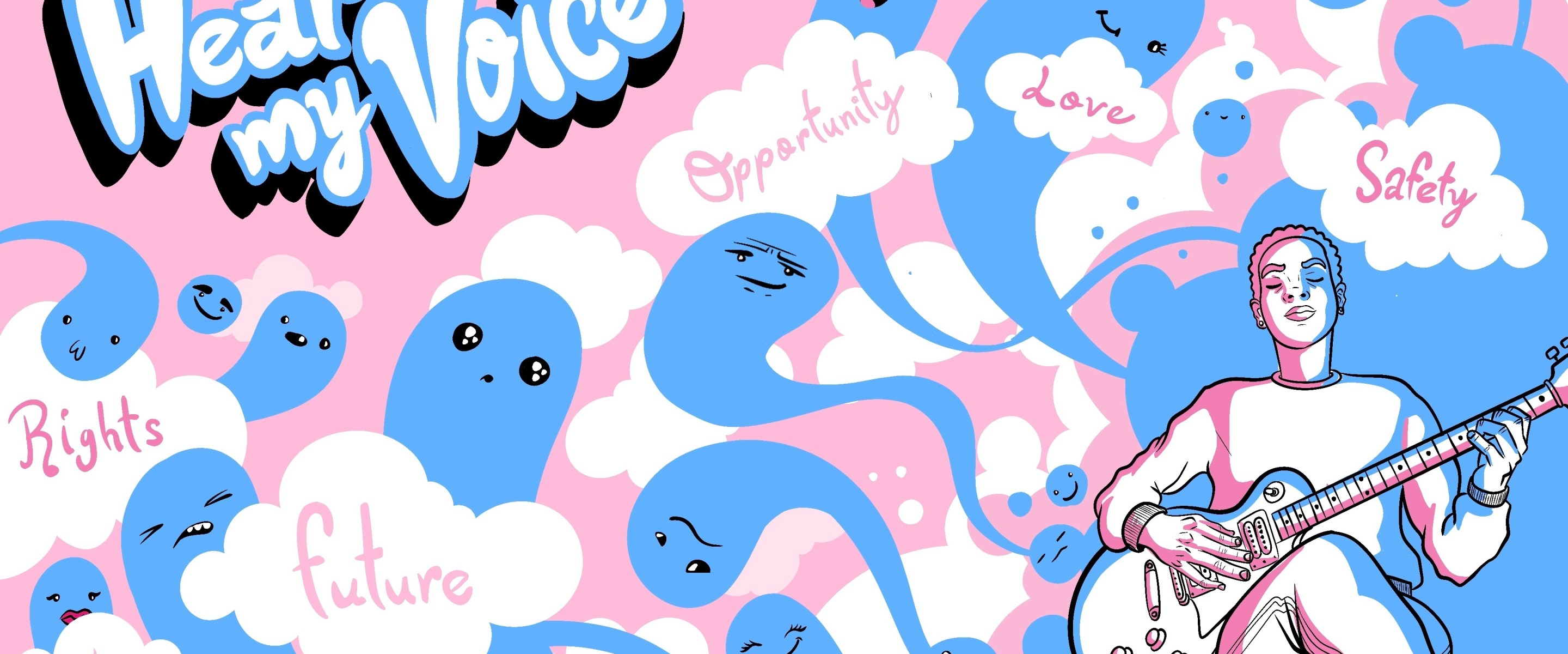 we’ve partnered with Emely Villavicencio, a passionate trans artist, designer, and animation enthusiast, to create a virtual background that everyone can use.
