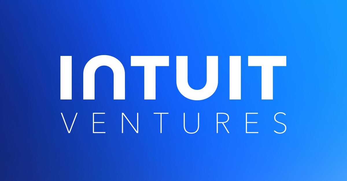 Intuit Ventures text in white over a blue gradient background.