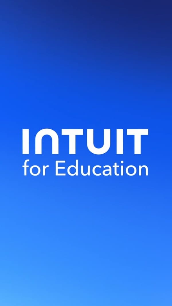 Intuit for Education logo over a blue gradient