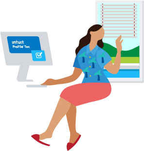 Graphic of woman on Intuit ProFile