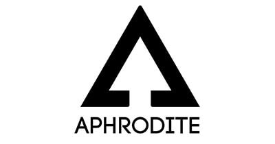 Aphrodite logo that is shaped like a triangle
