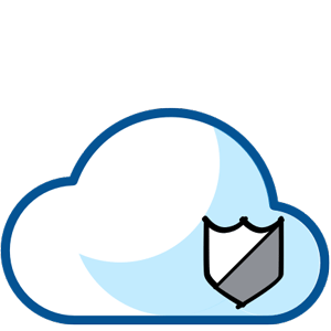 Cloud icon with shield inside