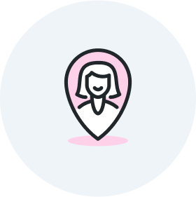 A pink umbrella with a picture of a person on it.