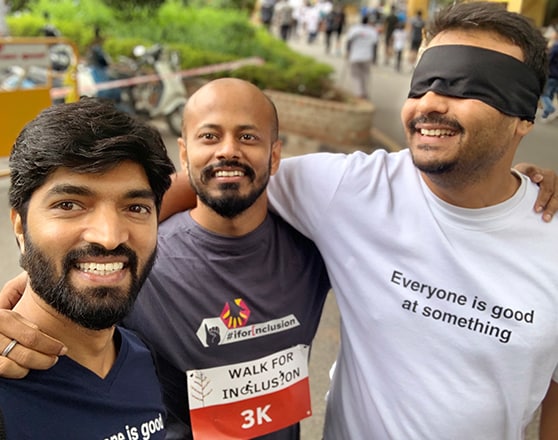 Mohammad Raza Hasan, Gaurab Day, and Amit Vaz participating in Walk for Inclusion