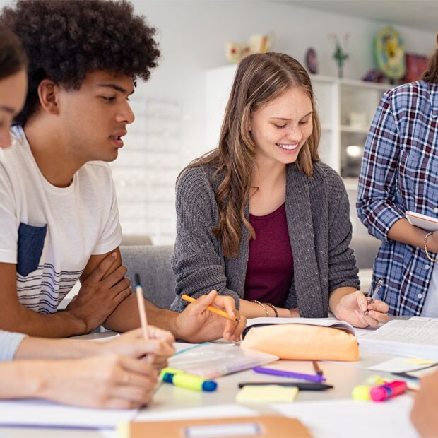 College students studying