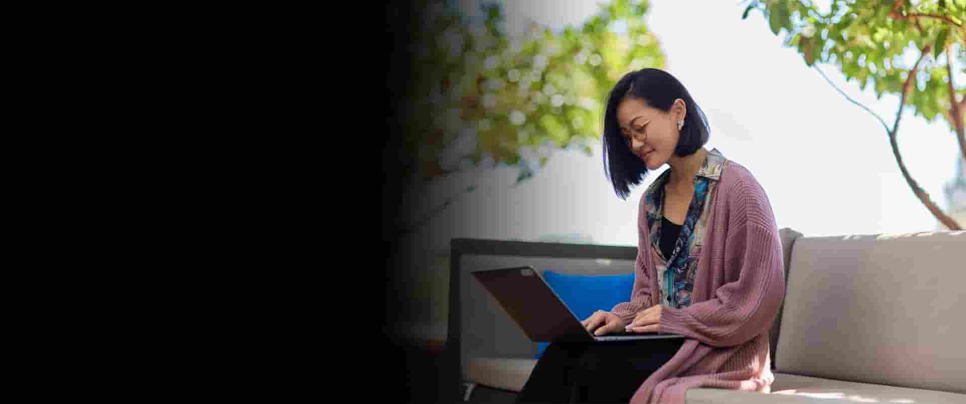 Female software developer working outdoors