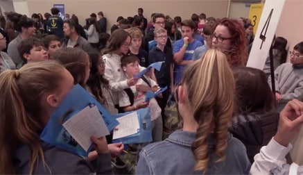 Students gathered in a circle