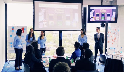 Students doing a presentation