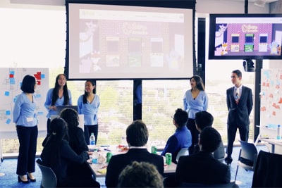 Students doing a presentation