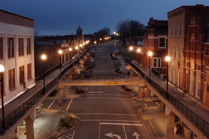Empty city street