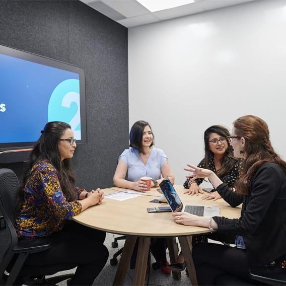 Female colleagues having a meeting in a meeting room