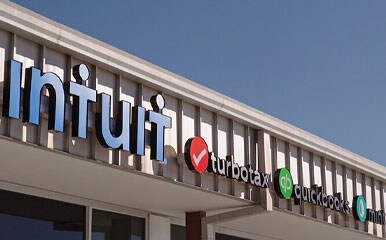 Intuit ecosystem logo on a building