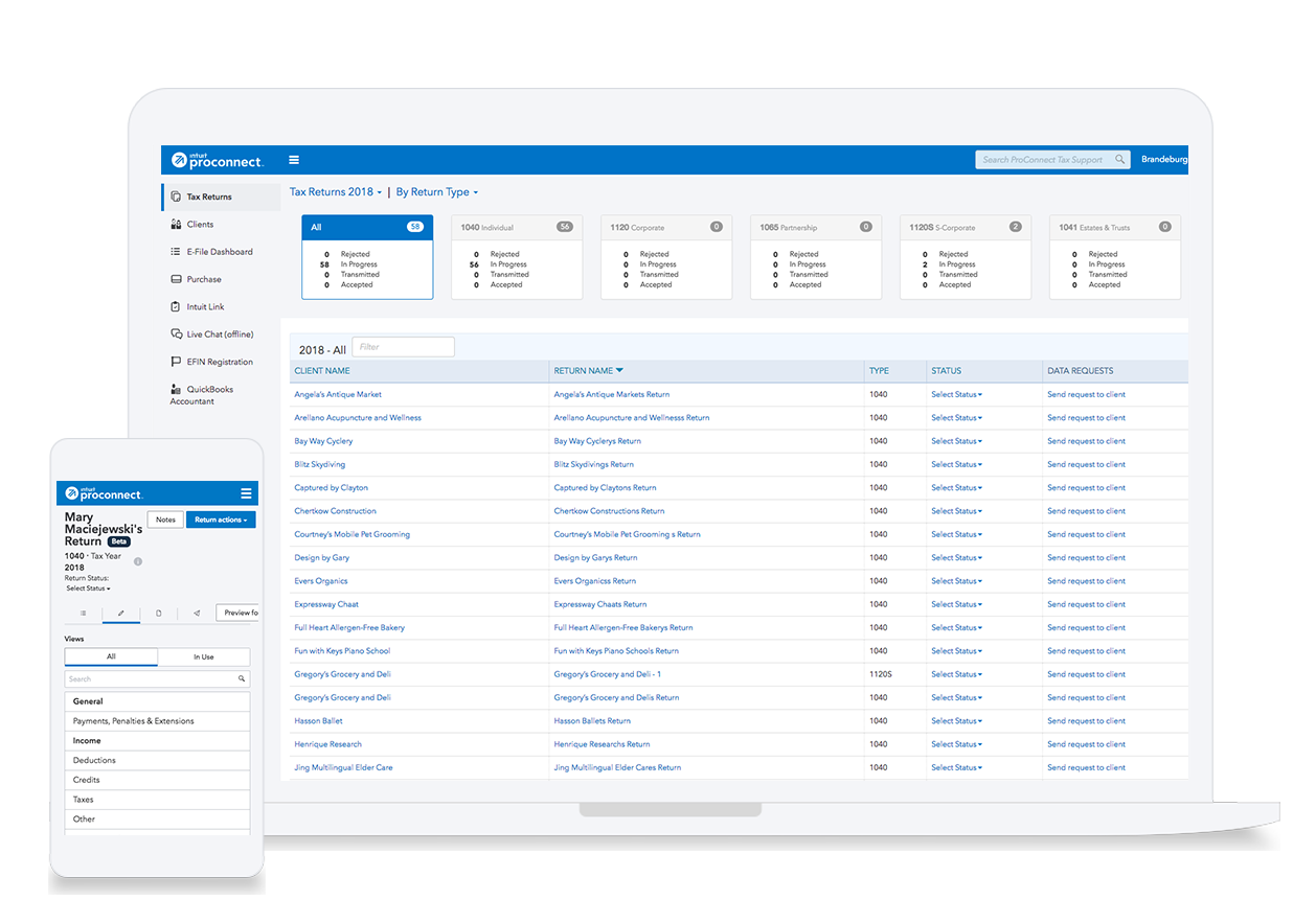 ProConnect Tax Online on laptop and mobile