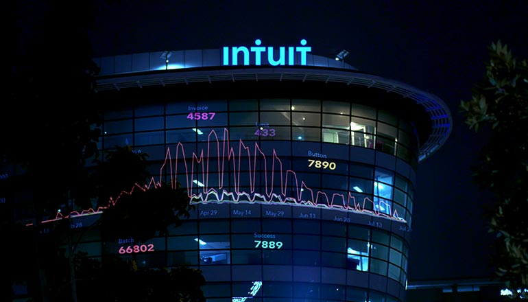 Intuit building at night
