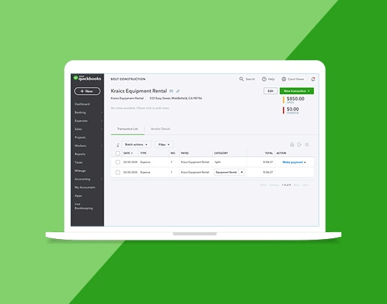 Image Title A laptop showcasing QuickBooks