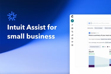 A product screenshot of Intuit Assist for small business