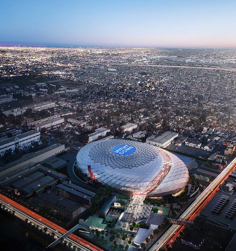 Una representación de Intuit Dome en Inglewood