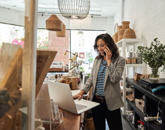 Small business owner on her laptop