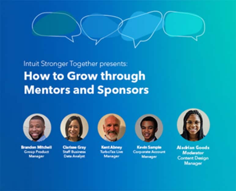 Intuit Stronger Together How to Grow through Mentors and Sponsors webinar promo