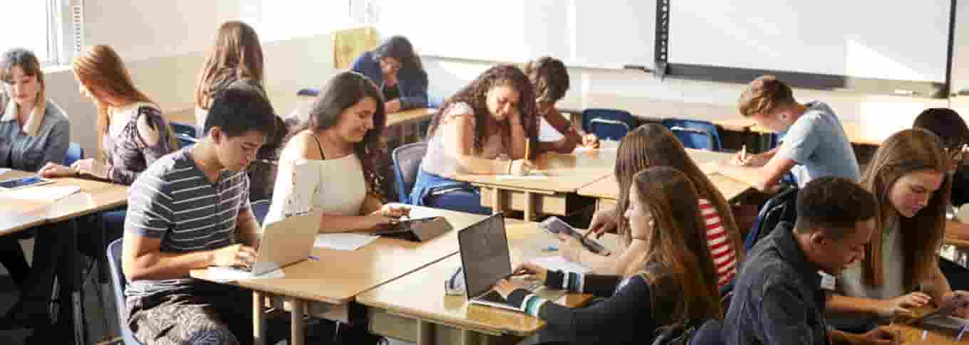 Students sitting at their desks