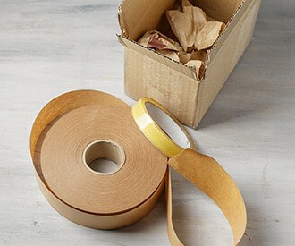 cardboard box and paper packaging tape