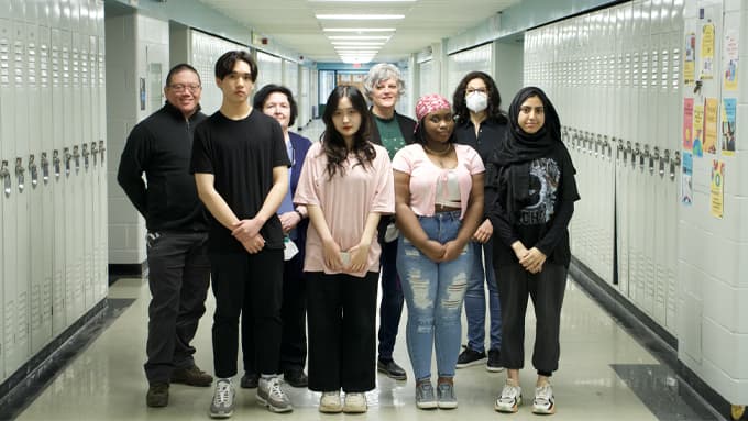 Group photo of team LJ and their teachers