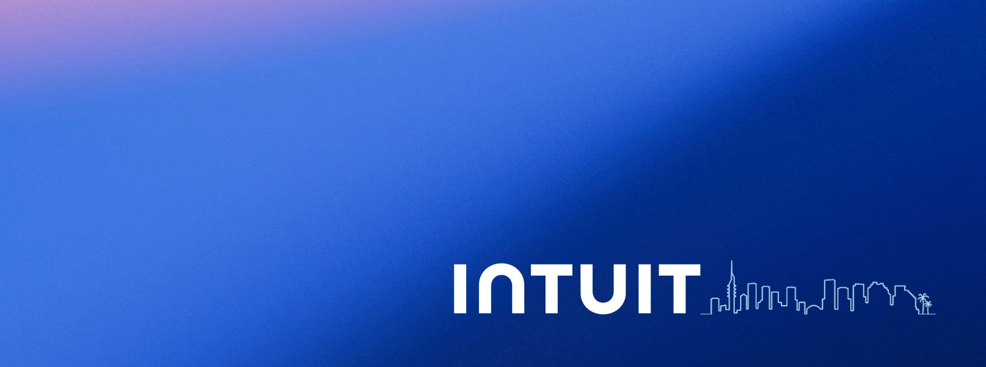 A gradient background with Intuit logo
