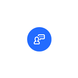customer service icon in blue background
