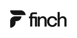 a black logo of the company, finch