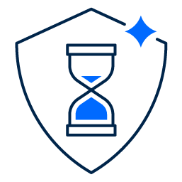 A blue clock with a number on it.