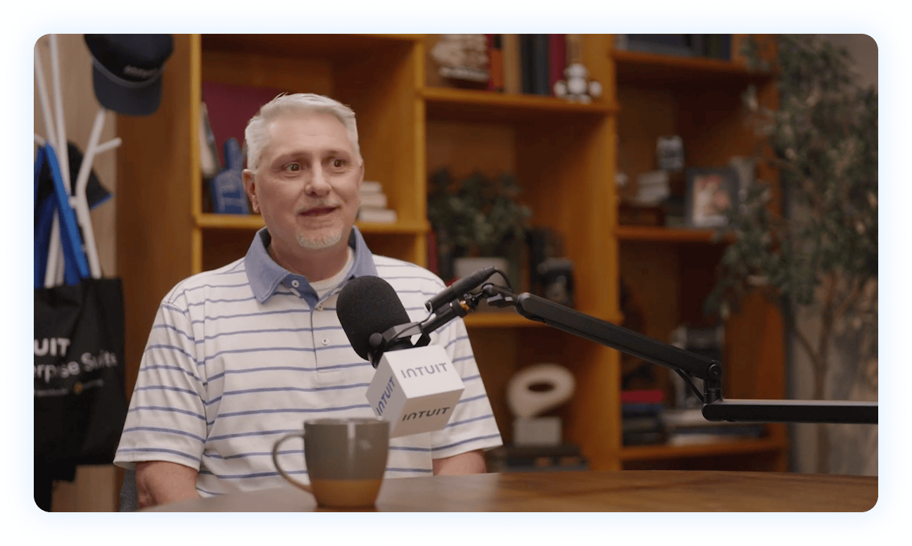 An image of Billy Jones speaking about Intuit Enterprise Suite